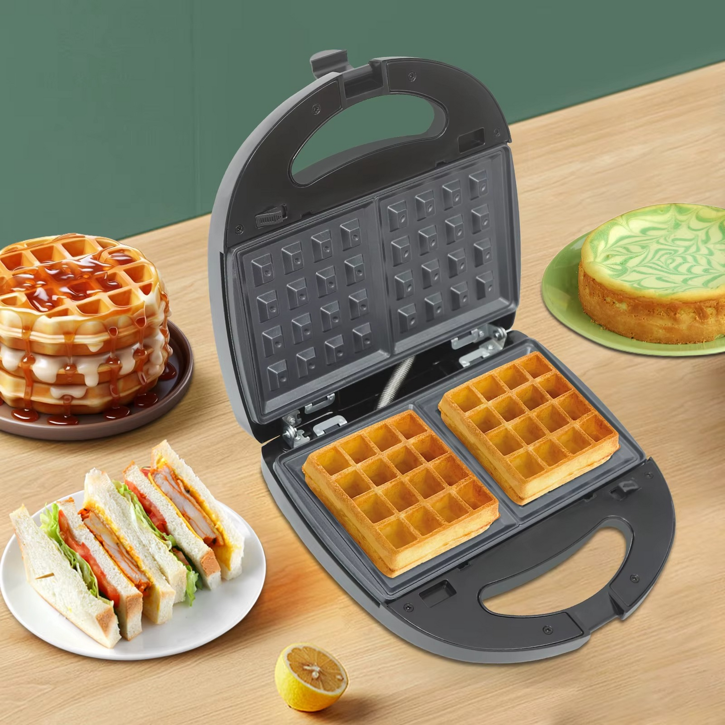 Appareil Croque monsieur et sandwich et multifonctionnels gaufre croustillante