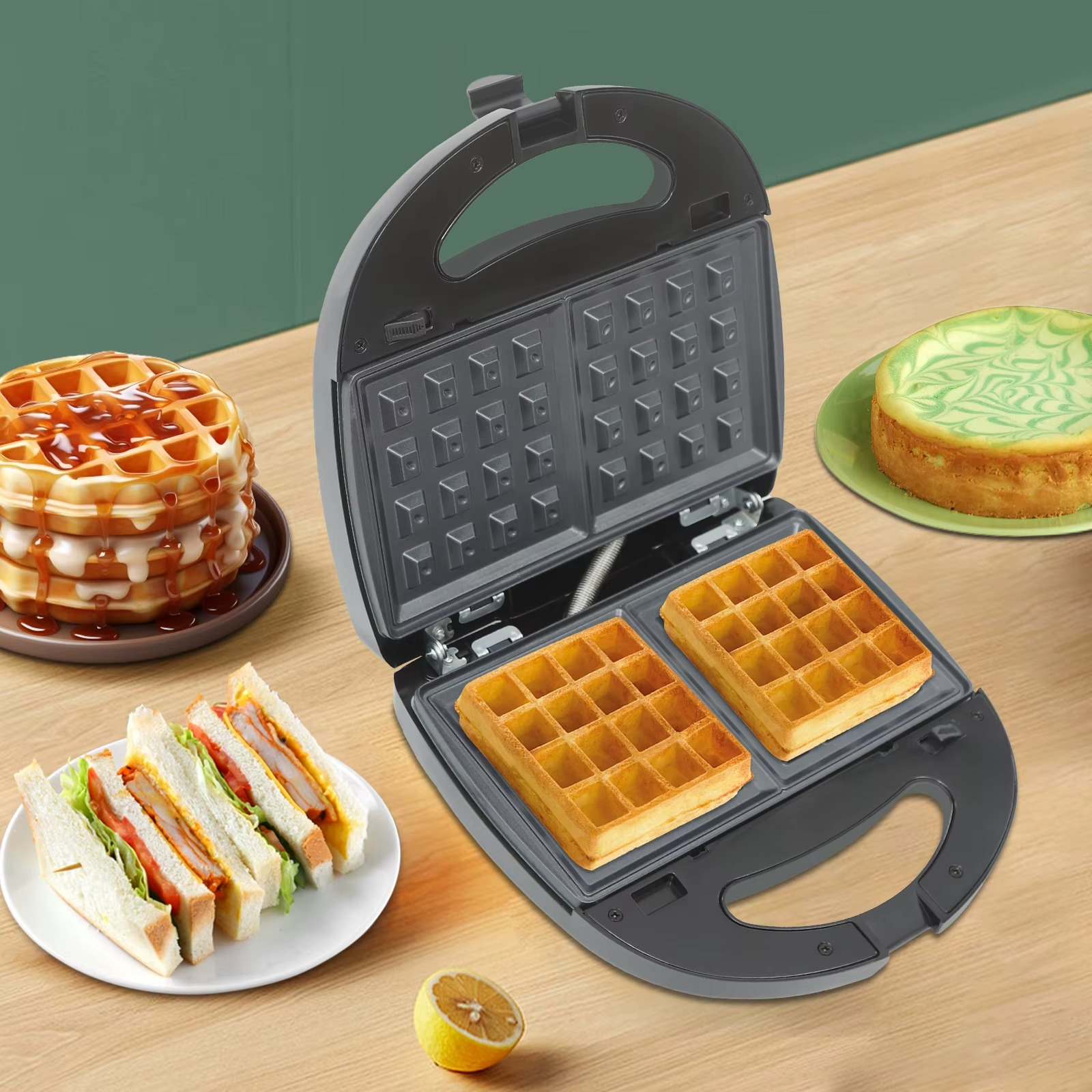 Appareil Croque monsieur et sandwich et multifonctionnels gaufre croustillante