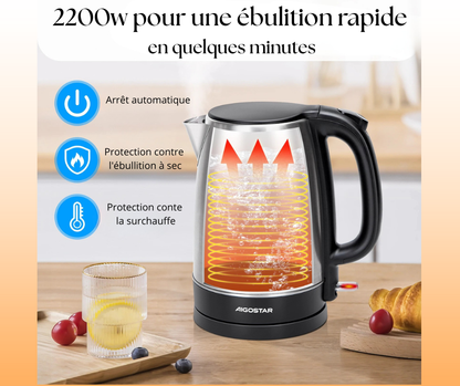 Bouilloire 2200w pour une ébullition rapide
