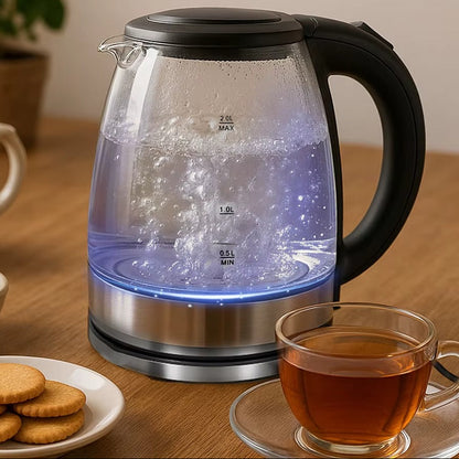 Bouilloire électrique vue de coté heure du thé