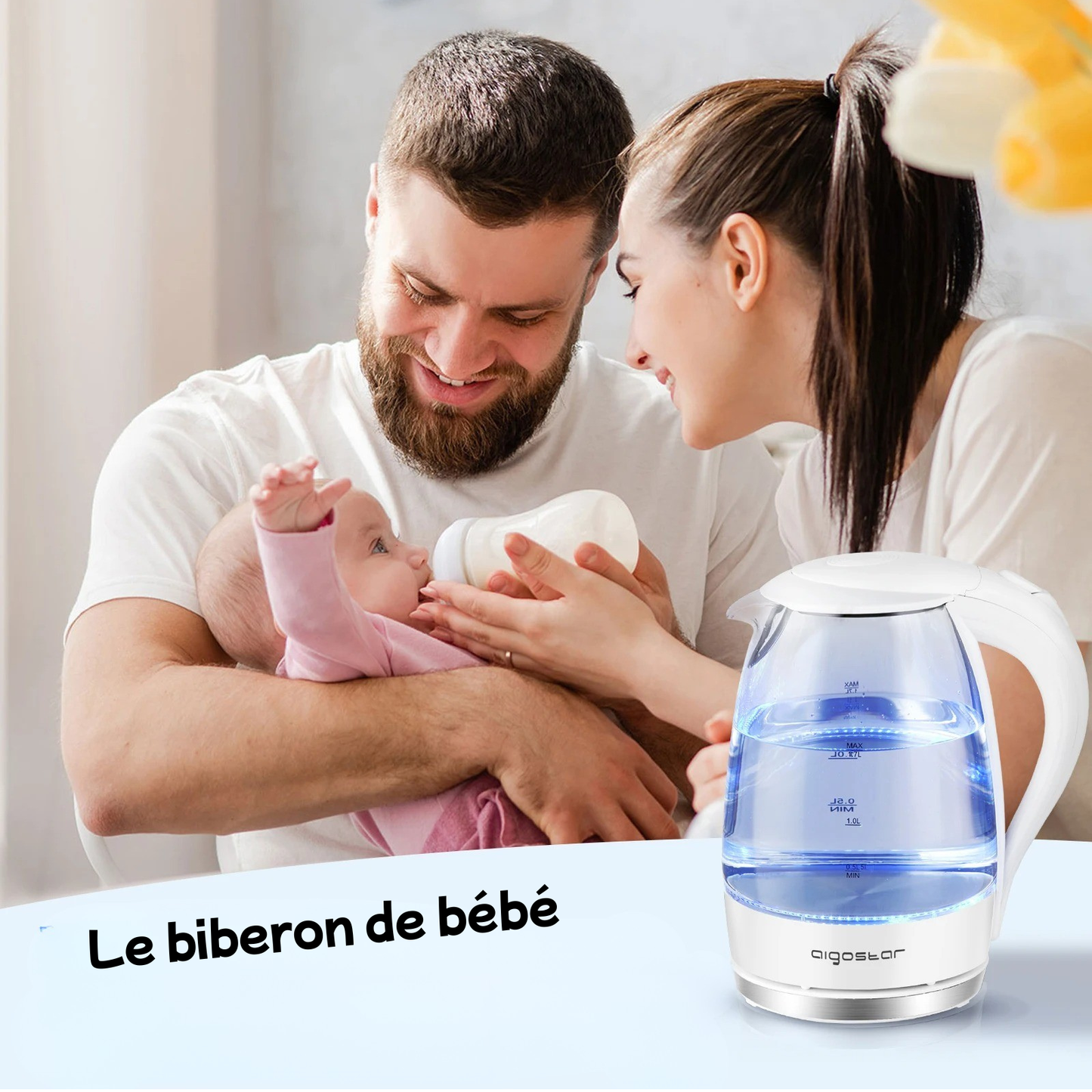 Bouilloire aide préparation biberon du bébé