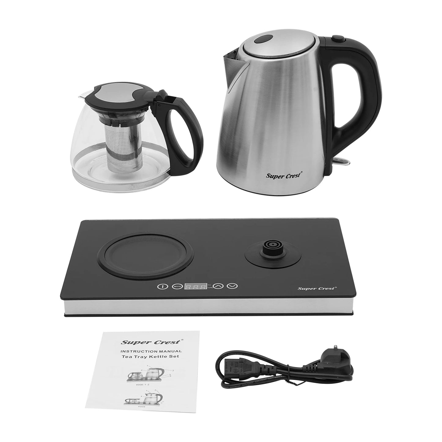 Bouilloire électrique double avec théière tous les inclus