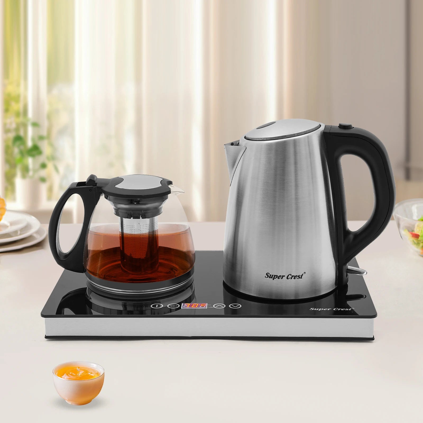 Bouilloire électrique double avec théière