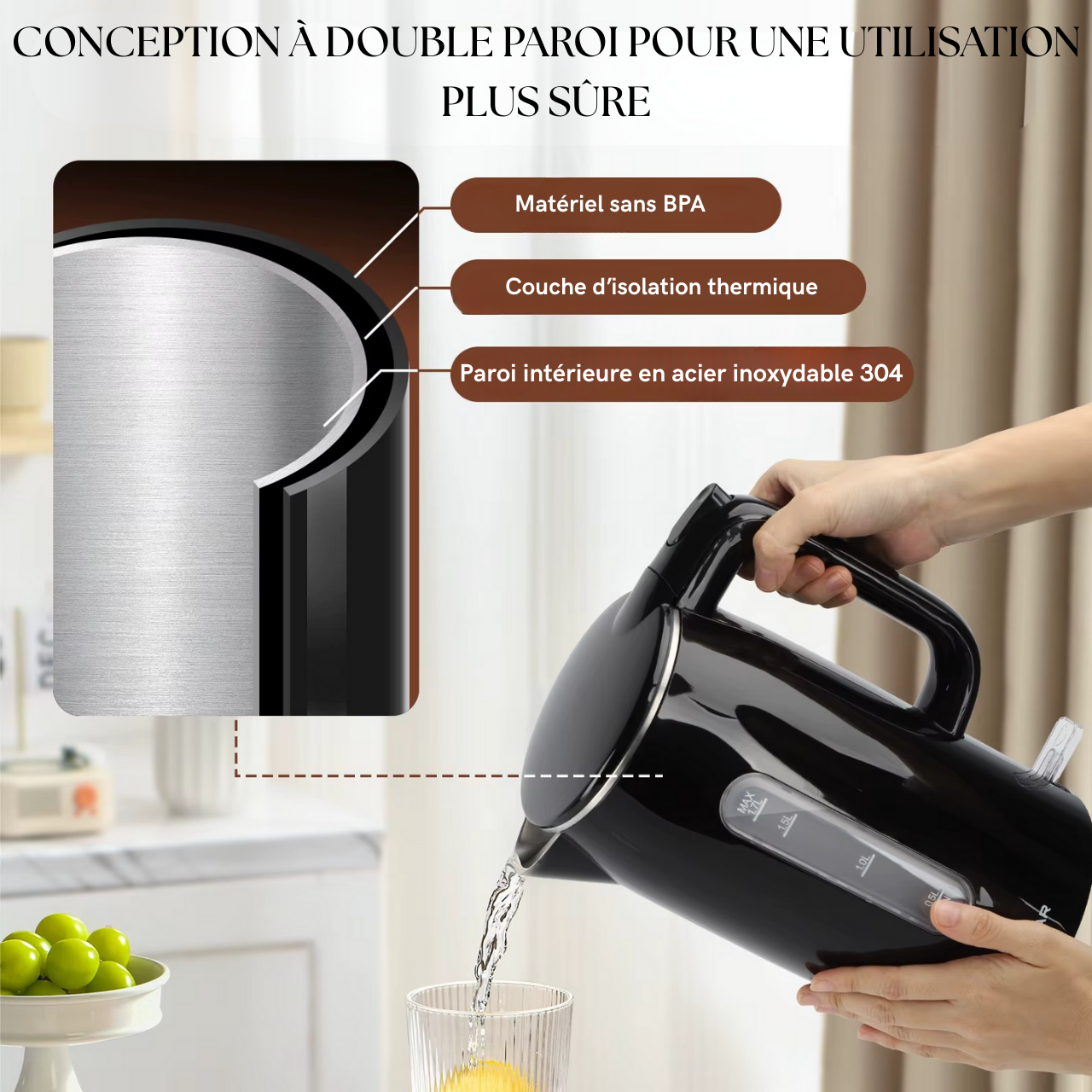 Bouilloire électrique multicouche