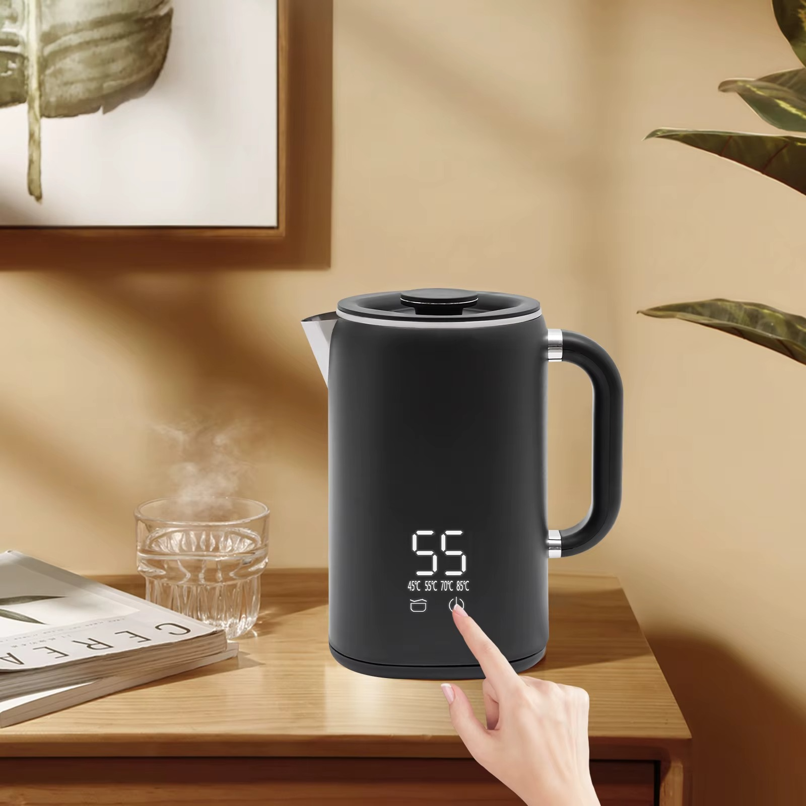 Bouilloire électrique noir cinq choix programmation