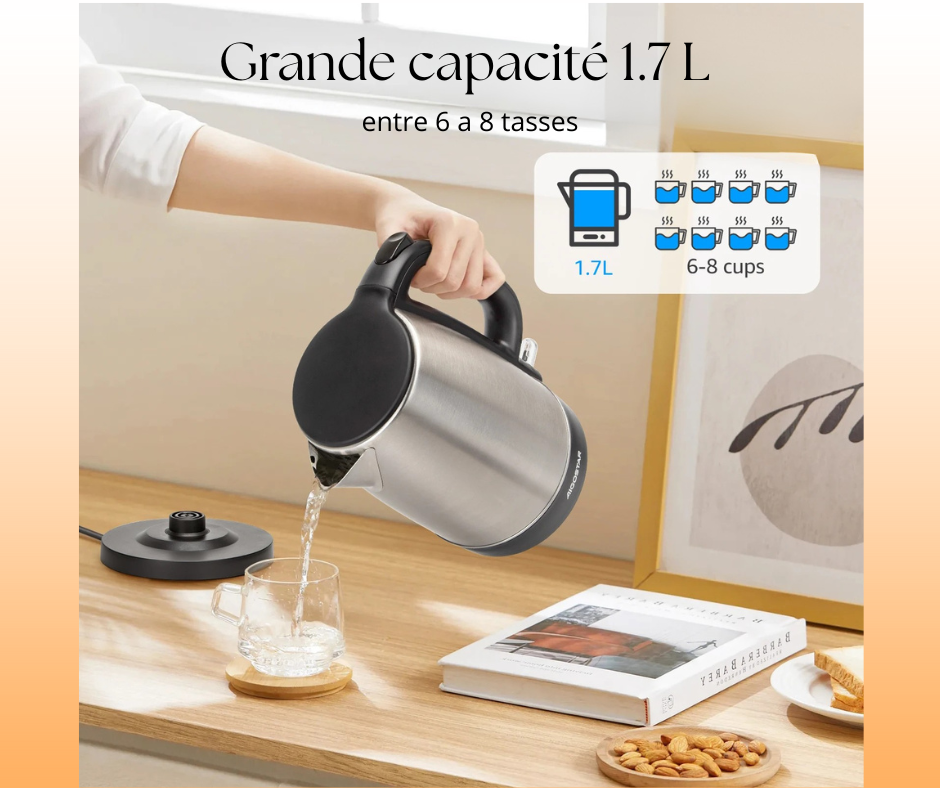 Bouilloire grande capacite de 1.7L-8 portions