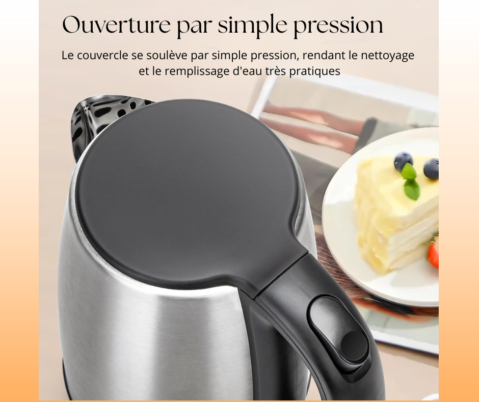 Bouilloire ouverture par simple pression