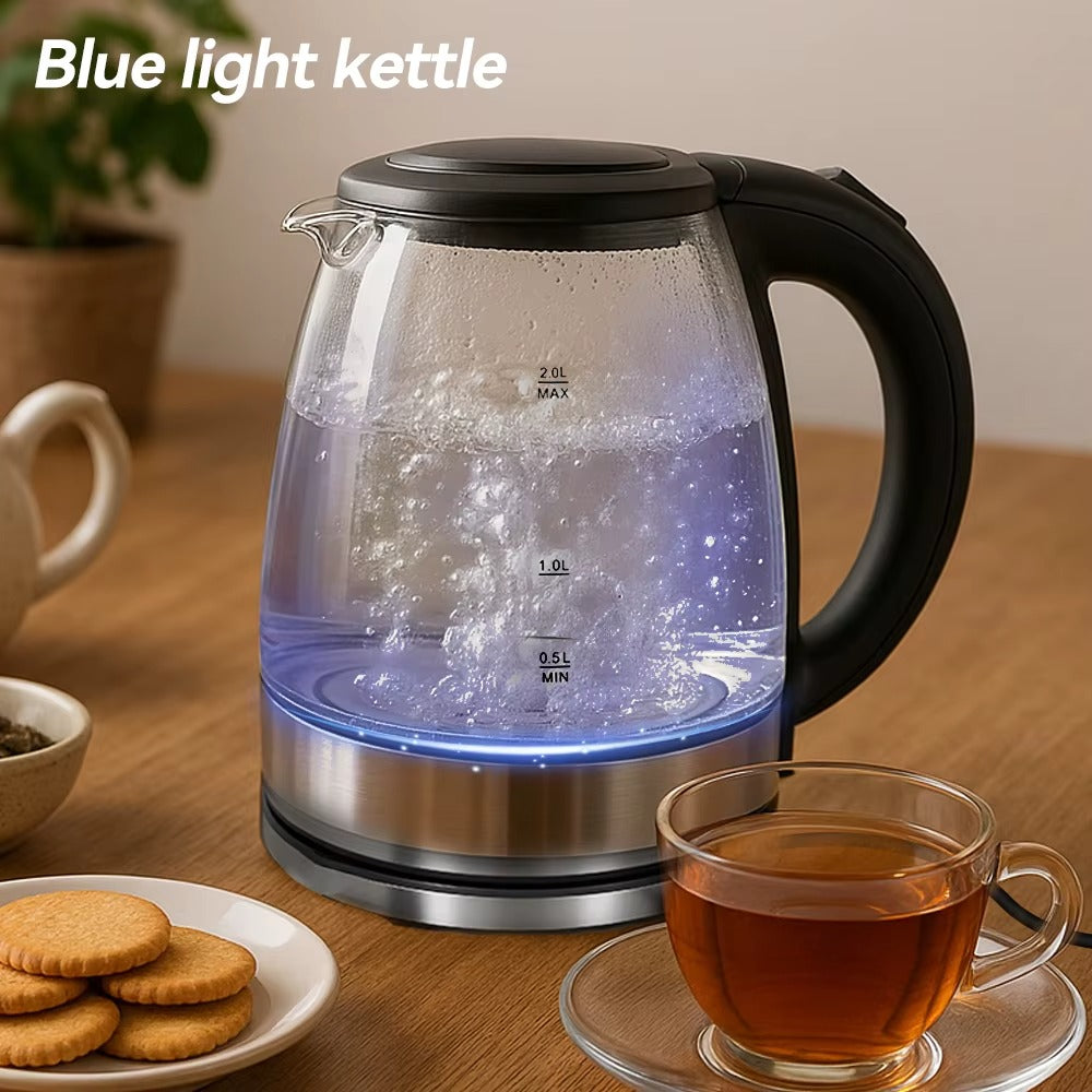 Bouilloire électrique en verre 1,8L 220V | BlueGlow