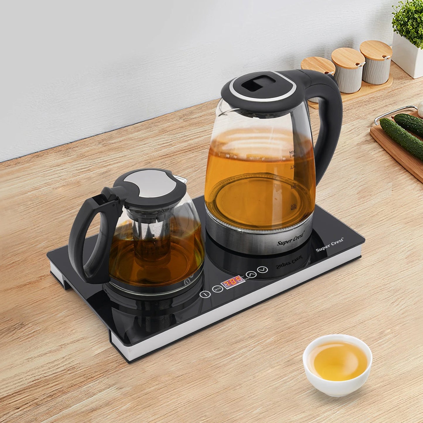 Bouilloire électrique et théière en verre 1500W | Premium