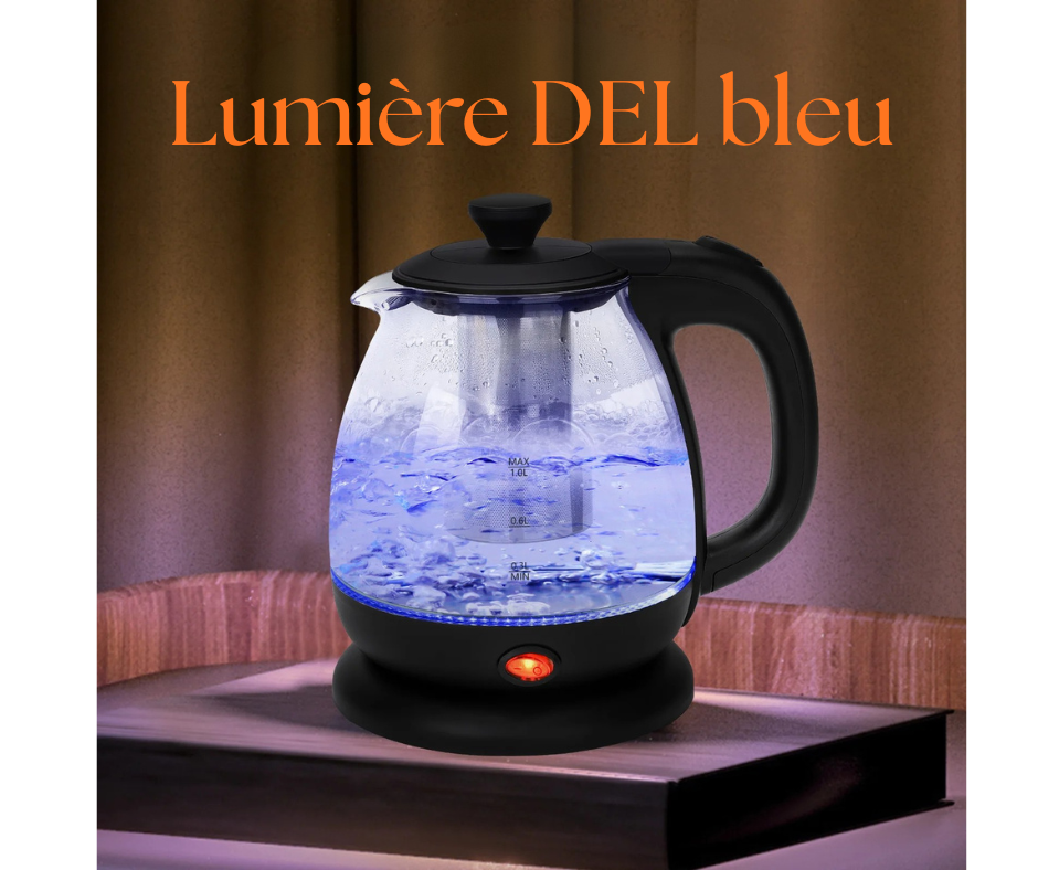 Bouilloire électrique et théière - en verre, 2200W 1 litre | Deluxe | ElegaTherm
