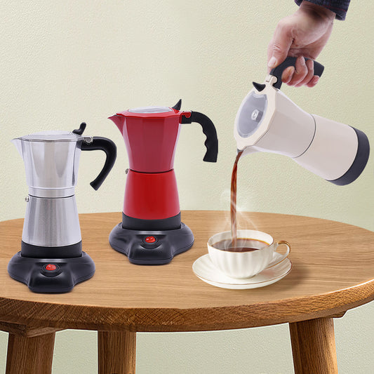 Cafetiere italienne moka rouge blanc argent