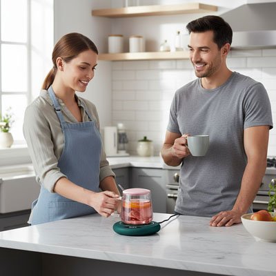 Chauffe tasse vert couple