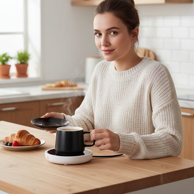 Femme-gilet-blanc-boit-cafe-fument