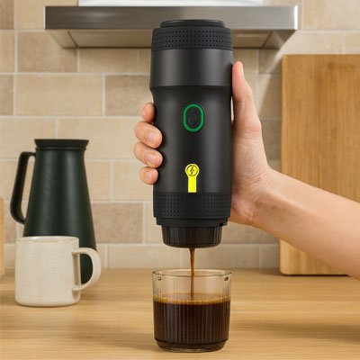 Machine expresso manuelle main coule tasse café