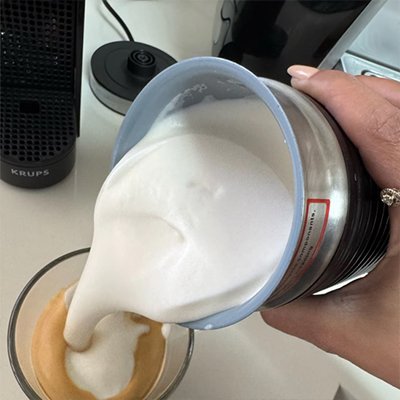 Mousseur Lait electrique BaristaCraft vide mousse tasse cafe
