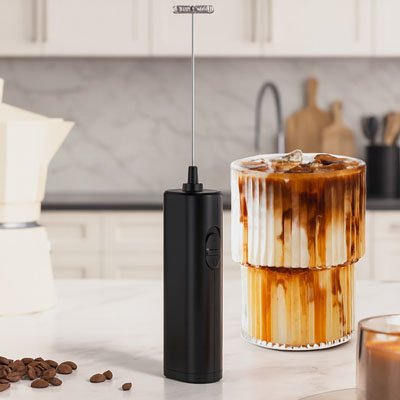 Mousseur lait electrique tasse cafe debordant