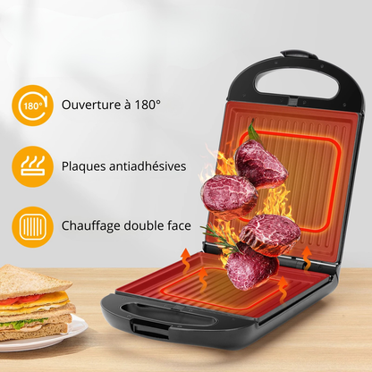 Ouverture 180 degré antiadhésive cuisson des deux cote