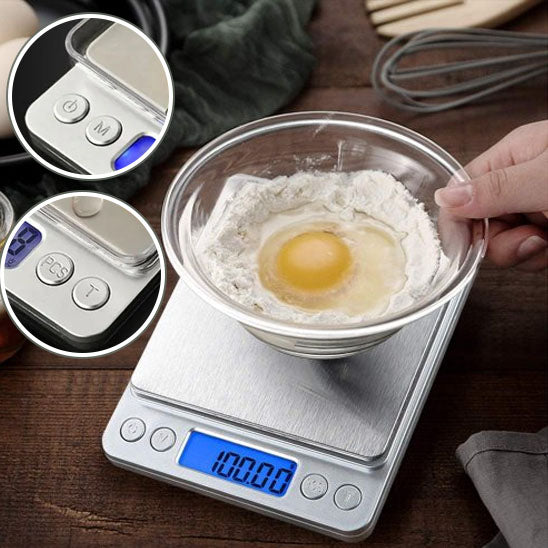 balance cuisine bol farine oeuf boutons calibration