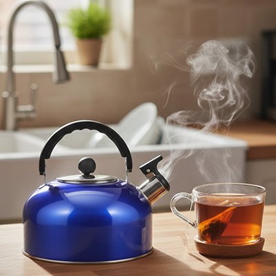 Bouilloire sifflante-couleur-bleu 