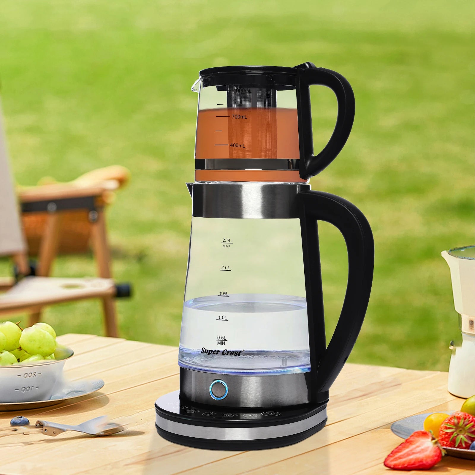 ensemble bouilloire et théière extérieur déjeuner