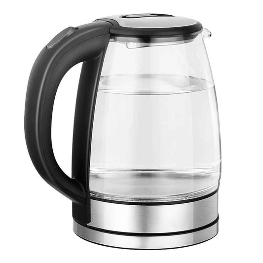 image bouilloire base chrome poigne noir receptacle verre