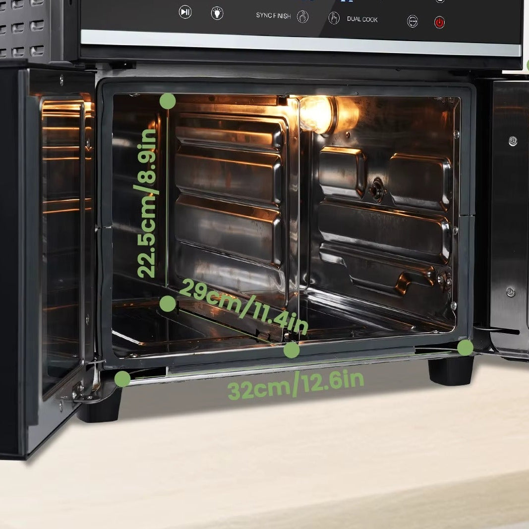 Friteuse | à air chaud double zone 23L EcoChef