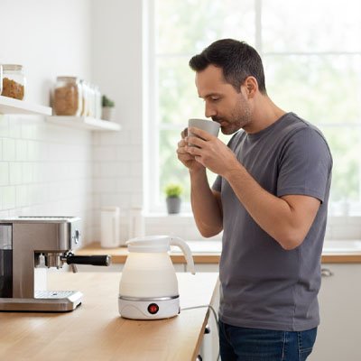 Mini bouilloire breuvage dans cuisine