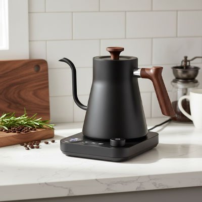 Petite bouilloire électrique en chauffage