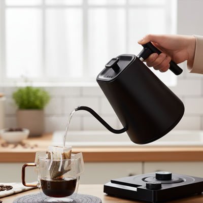 Petite bouilloire électrique servir boisson 