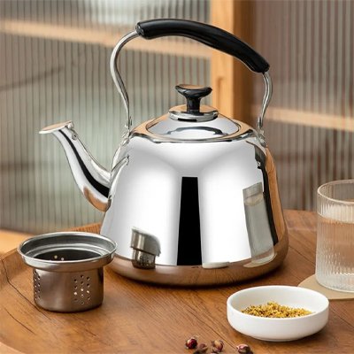 Théière en inox avec infuseur 