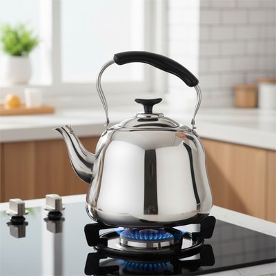 Théière en inox cuisinière au gaz