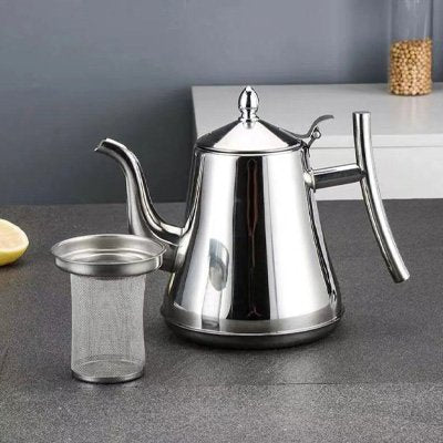 Théière en inox filtre 