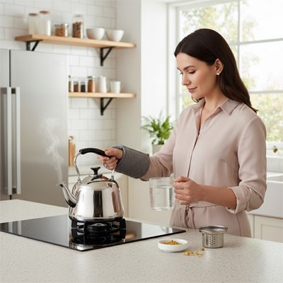 Théière en inox plaque a induction