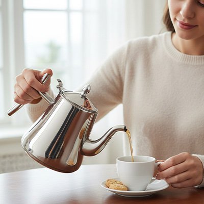 Théière en inox service boisson chaude